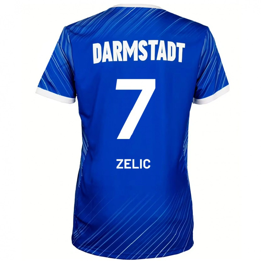 Danxen Män Mateo Zelic #7 Blå Vit Hemmatröja Matchtröjor 2024/25 Tröjor T-Tröja