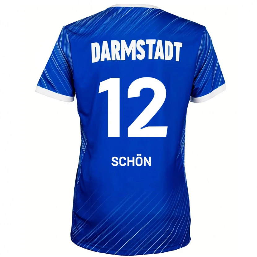 Danxen Män Lars Schön #12 Blå Vit Hemmatröja Matchtröjor 2024/25 Tröjor T-Tröja