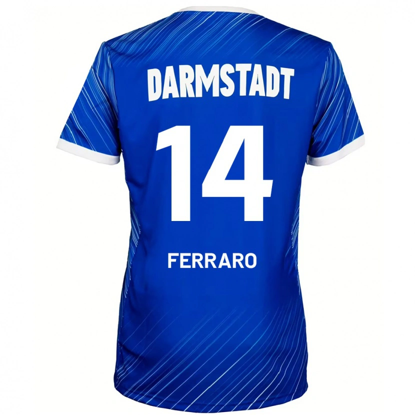 Danxen Män Enzo Ferraro #14 Blå Vit Hemmatröja Matchtröjor 2024/25 Tröjor T-Tröja