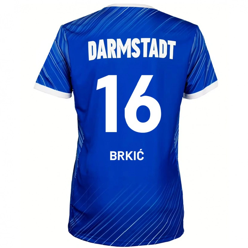 Danxen Män Amar Brkić #16 Blå Vit Hemmatröja Matchtröjor 2024/25 Tröjor T-Tröja
