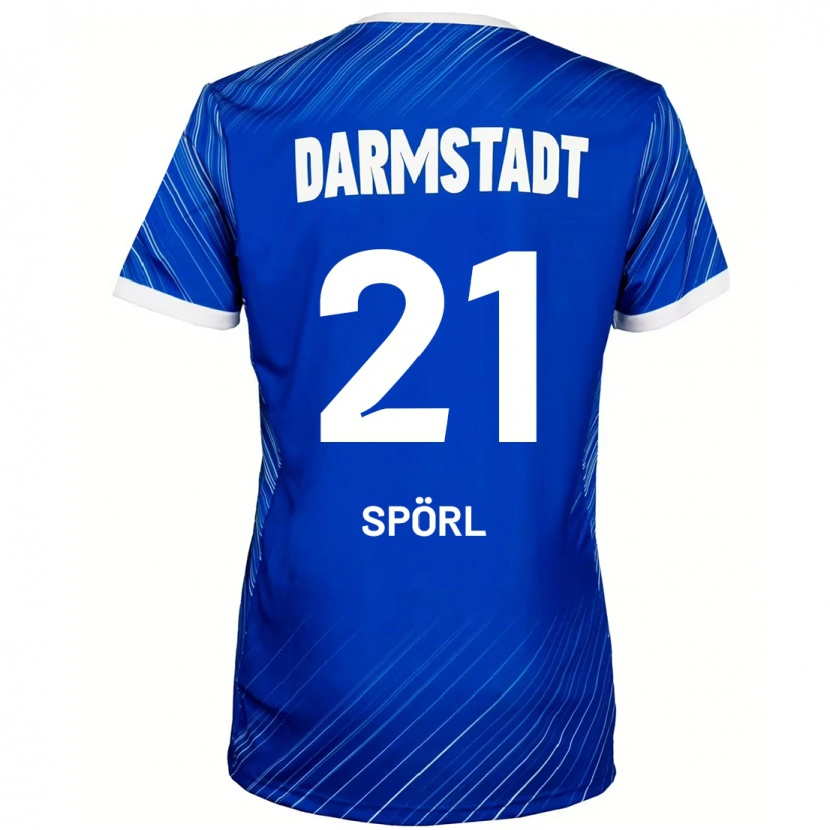 Danxen Män Luca Spörl #21 Blå Vit Hemmatröja Matchtröjor 2024/25 Tröjor T-Tröja