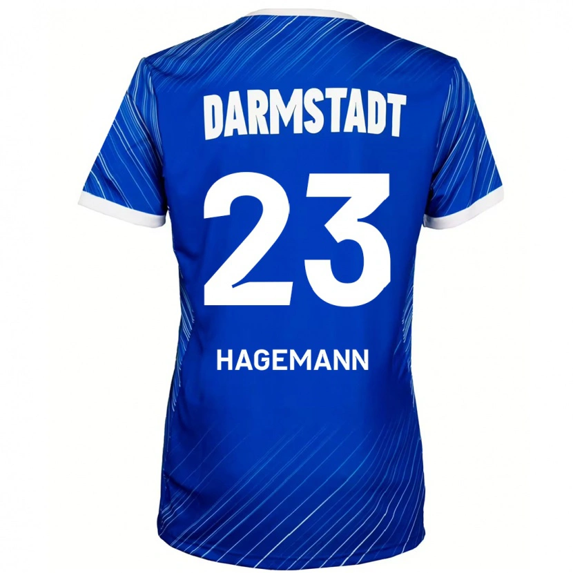 Danxen Män Emil Hagemann #23 Blå Vit Hemmatröja Matchtröjor 2024/25 Tröjor T-Tröja