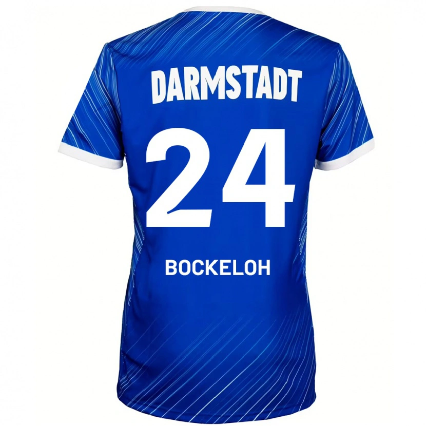 Danxen Män Leonhard Bockeloh #24 Blå Vit Hemmatröja Matchtröjor 2024/25 Tröjor T-Tröja