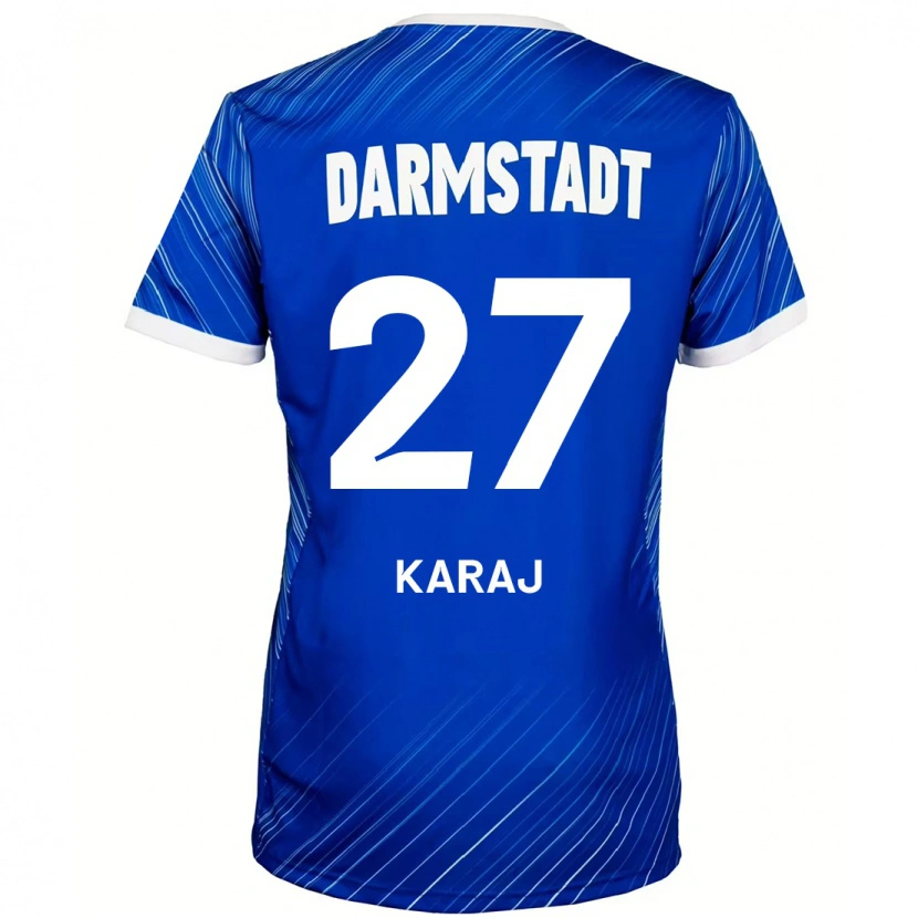 Danxen Män Eraldo Karaj #27 Blå Vit Hemmatröja Matchtröjor 2024/25 Tröjor T-Tröja