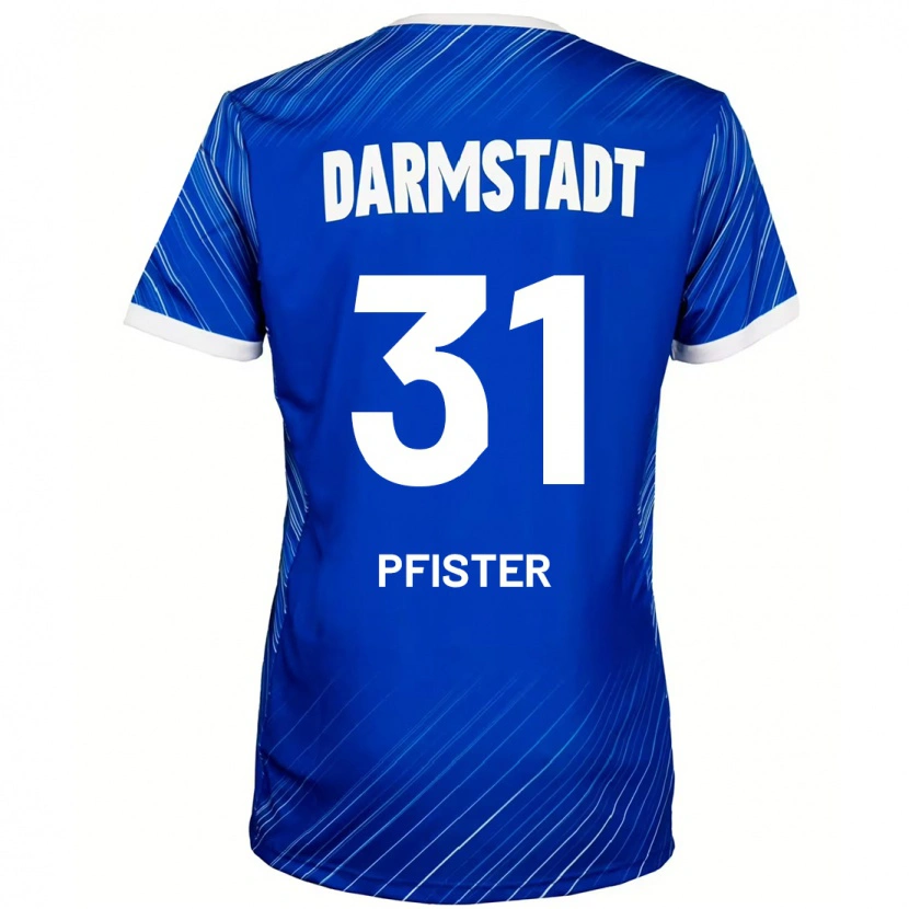 Danxen Män Max Pfister #31 Blå Vit Hemmatröja Matchtröjor 2024/25 Tröjor T-Tröja