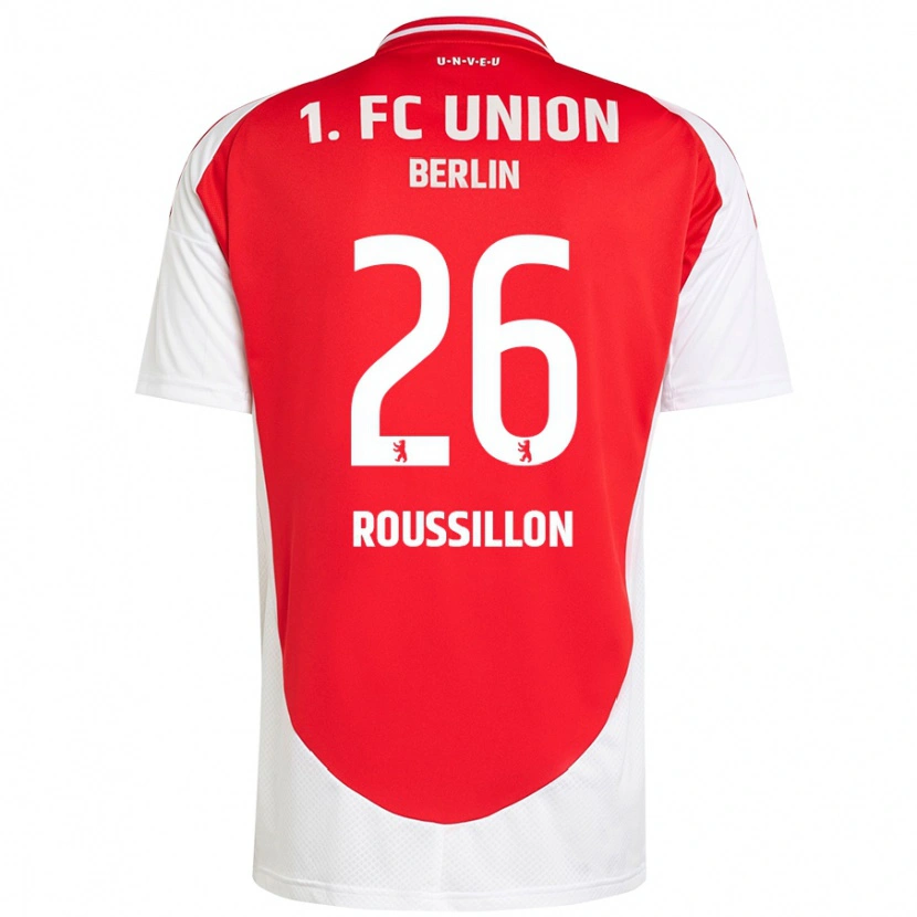 Danxen Män Jérôme Roussillon #26 Röd Vit Hemmatröja Matchtröjor 2024/25 Tröjor T-Tröja