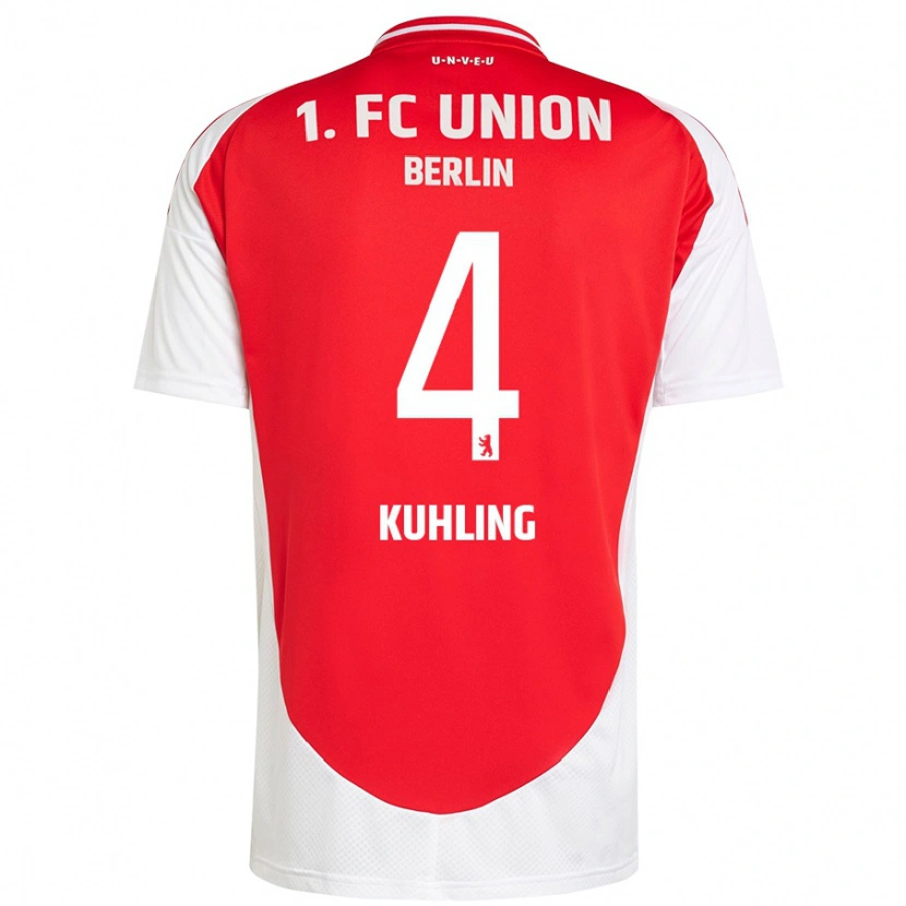 Danxen Män Ole Kühling #4 Röd Vit Hemmatröja Matchtröjor 2024/25 Tröjor T-Tröja