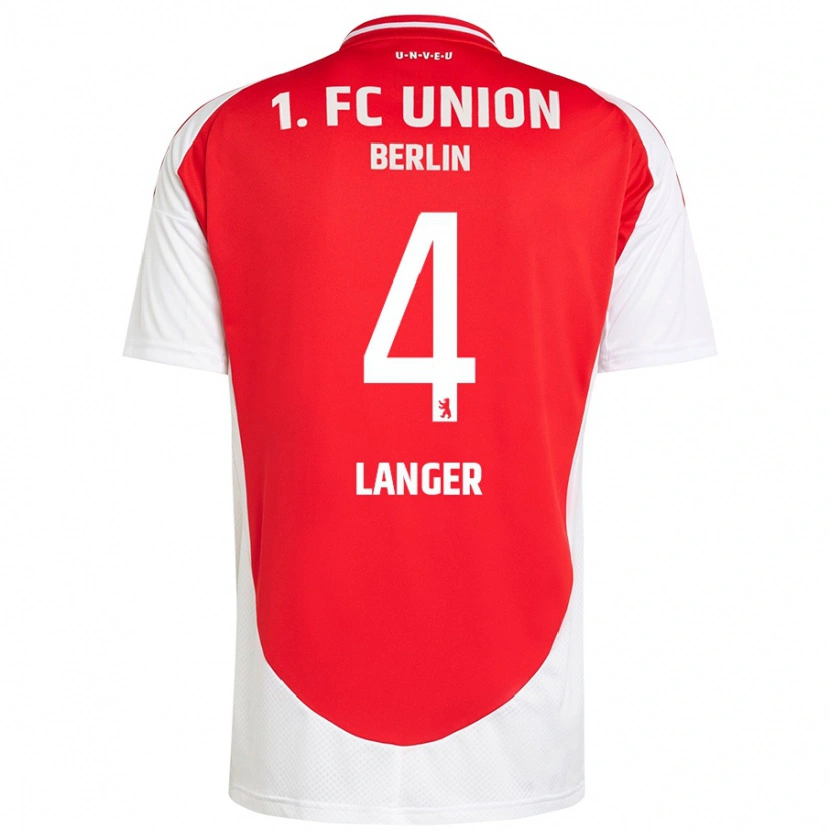 Danxen Män Richard Langer #4 Röd Vit Hemmatröja Matchtröjor 2024/25 Tröjor T-Tröja
