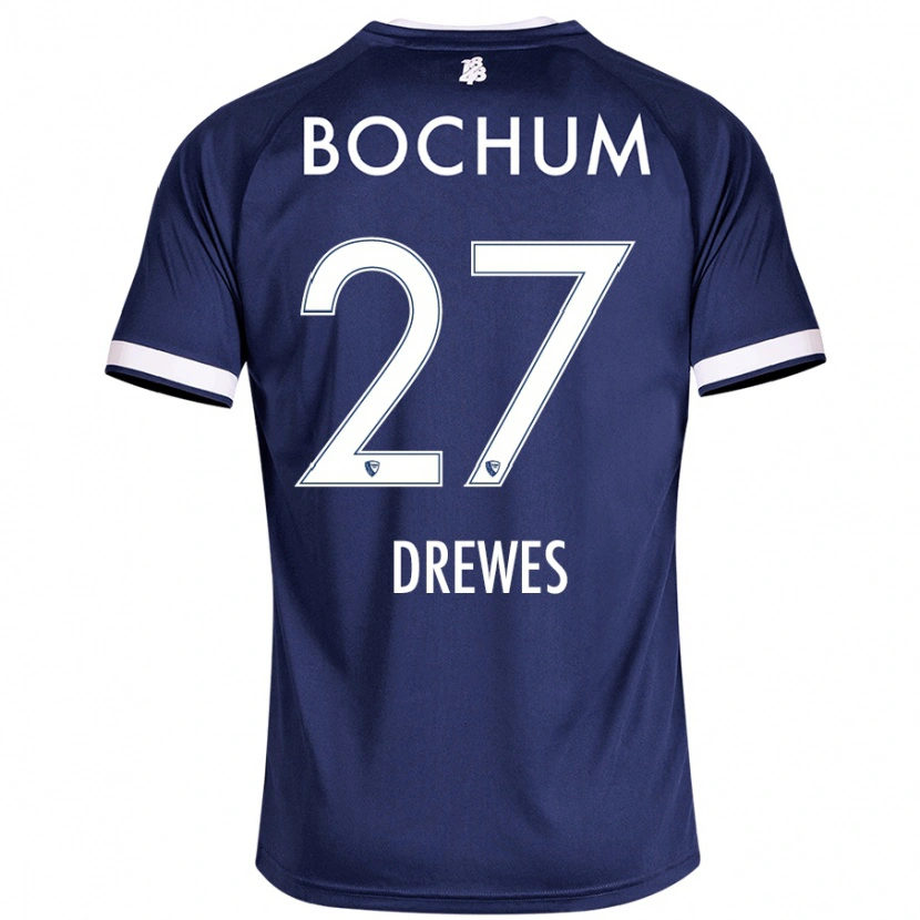 Danxen Män Patrick Drewes #27 Mörkblå Hemmatröja Matchtröjor 2024/25 Tröjor T-Tröja