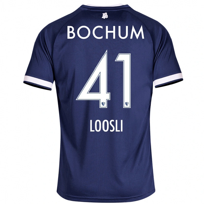 Danxen Män Noah Loosli #41 Mörkblå Hemmatröja Matchtröjor 2024/25 Tröjor T-Tröja
