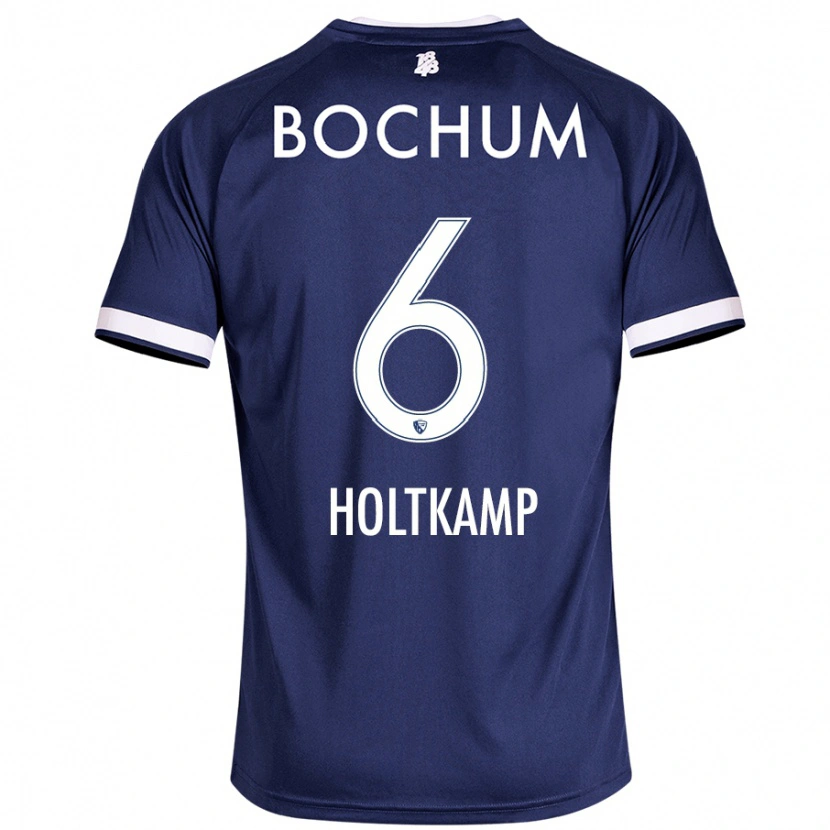 Danxen Män Lars Holtkamp #6 Mörkblå Hemmatröja Matchtröjor 2024/25 Tröjor T-Tröja
