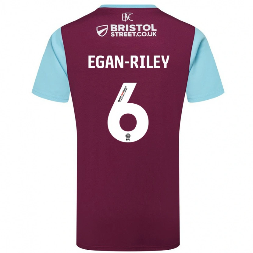 Danxen Män Cj Egan-Riley #6 Vinröd Himmelsblå Hemmatröja Matchtröjor 2024/25 Tröjor T-Tröja