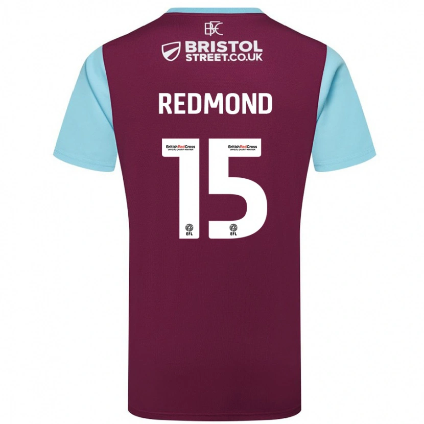 Danxen Män Nathan Redmond #15 Vinröd Himmelsblå Hemmatröja Matchtröjor 2024/25 Tröjor T-Tröja