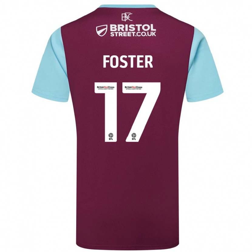 Danxen Män Lyle Foster #17 Vinröd Himmelsblå Hemmatröja Matchtröjor 2024/25 Tröjor T-Tröja