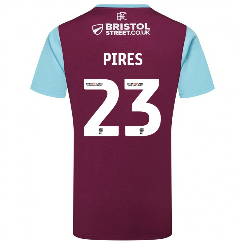 Danxen Män Lucas Pires #23 Vinröd Himmelsblå Hemmatröja Matchtröjor 2024/25 Tröjor T-Tröja