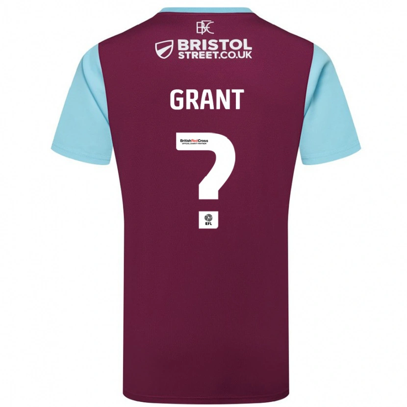 Danxen Män Bradley Grant #0 Vinröd Himmelsblå Hemmatröja Matchtröjor 2024/25 Tröjor T-Tröja