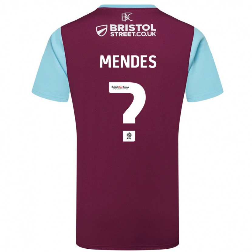 Danxen Män João Mendes #0 Vinröd Himmelsblå Hemmatröja Matchtröjor 2024/25 Tröjor T-Tröja