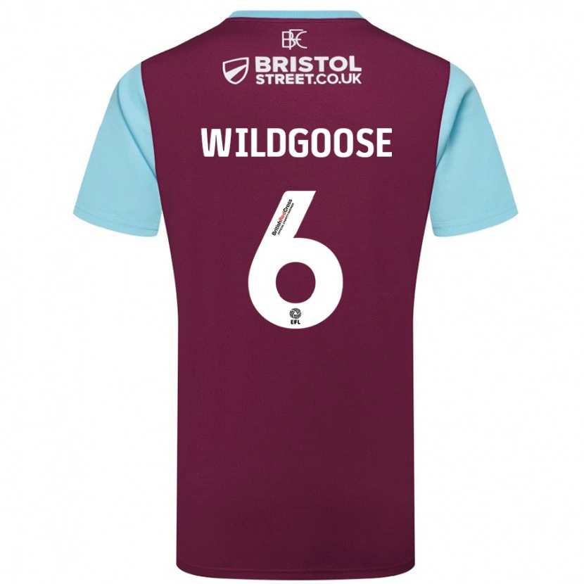Danxen Män Mikayla Wildgoose #6 Vinröd Himmelsblå Hemmatröja Matchtröjor 2024/25 Tröjor T-Tröja