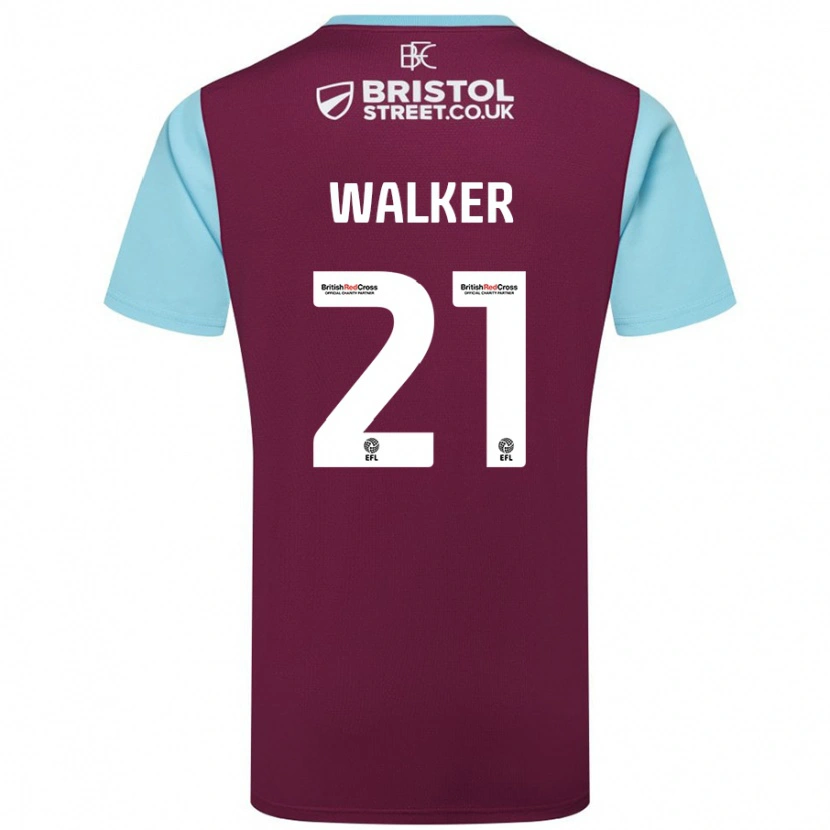 Danxen Män Claudia Walker #21 Vinröd Himmelsblå Hemmatröja Matchtröjor 2024/25 Tröjor T-Tröja