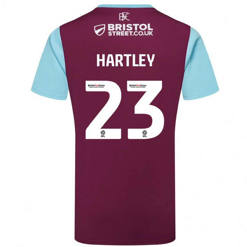 Danxen Män Naomi Hartley #23 Vinröd Himmelsblå Hemmatröja Matchtröjor 2024/25 Tröjor T-Tröja