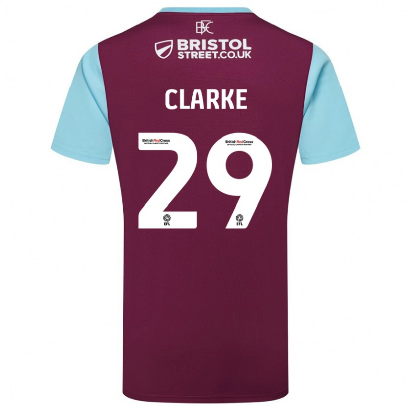 Danxen Män Abby Clarke #29 Vinröd Himmelsblå Hemmatröja Matchtröjor 2024/25 Tröjor T-Tröja