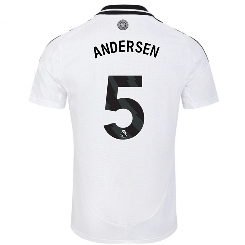Danxen Män Joachim Andersen #5 Vit Hemmatröja Matchtröjor 2024/25 Tröjor T-Tröja
