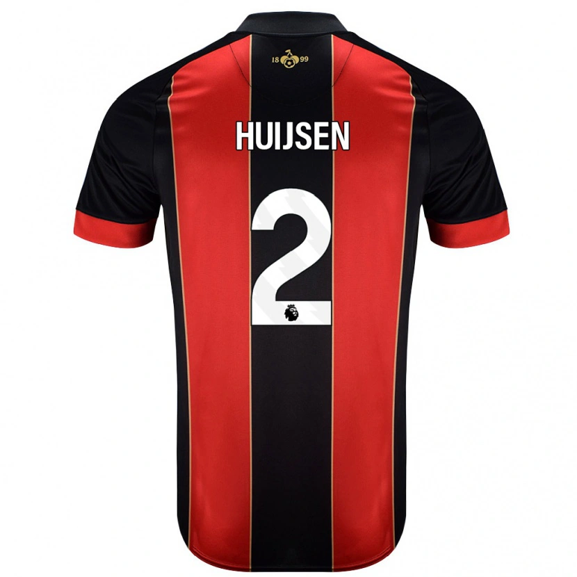 Danxen Män Dean Huijsen #2 Röd Svart Hemmatröja Matchtröjor 2024/25 Tröjor T-Tröja