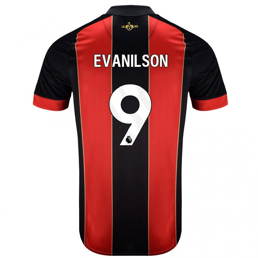 Danxen Män Evanilson #9 Röd Svart Hemmatröja Matchtröjor 2024/25 Tröjor T-Tröja