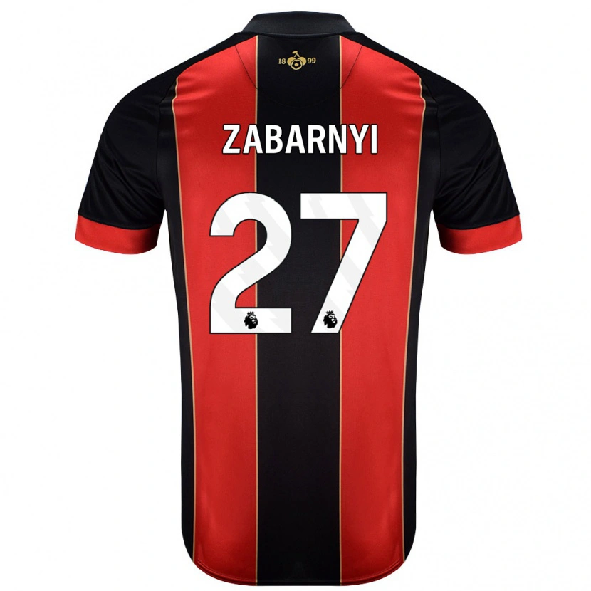 Danxen Män Ilya Zabarnyi #27 Röd Svart Hemmatröja Matchtröjor 2024/25 Tröjor T-Tröja