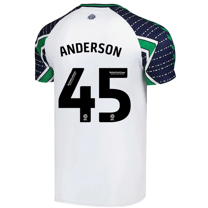 Danxen Män Joe Anderson #45 Vit Bortatröja Matchtröjor 2024/25 Tröjor T-Tröja