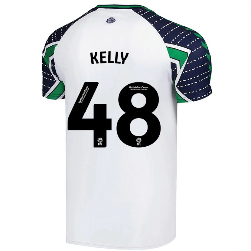 Danxen Män Caden Kelly #48 Vit Bortatröja Matchtröjor 2024/25 Tröjor T-Tröja