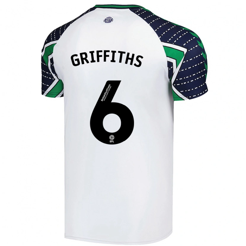 Danxen Män Louise Griffiths #6 Vit Bortatröja Matchtröjor 2024/25 Tröjor T-Tröja