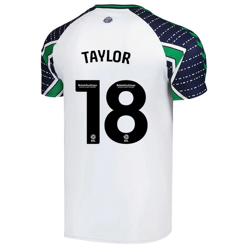 Danxen Män Ellis Taylor #18 Vit Bortatröja Matchtröjor 2024/25 Tröjor T-Tröja