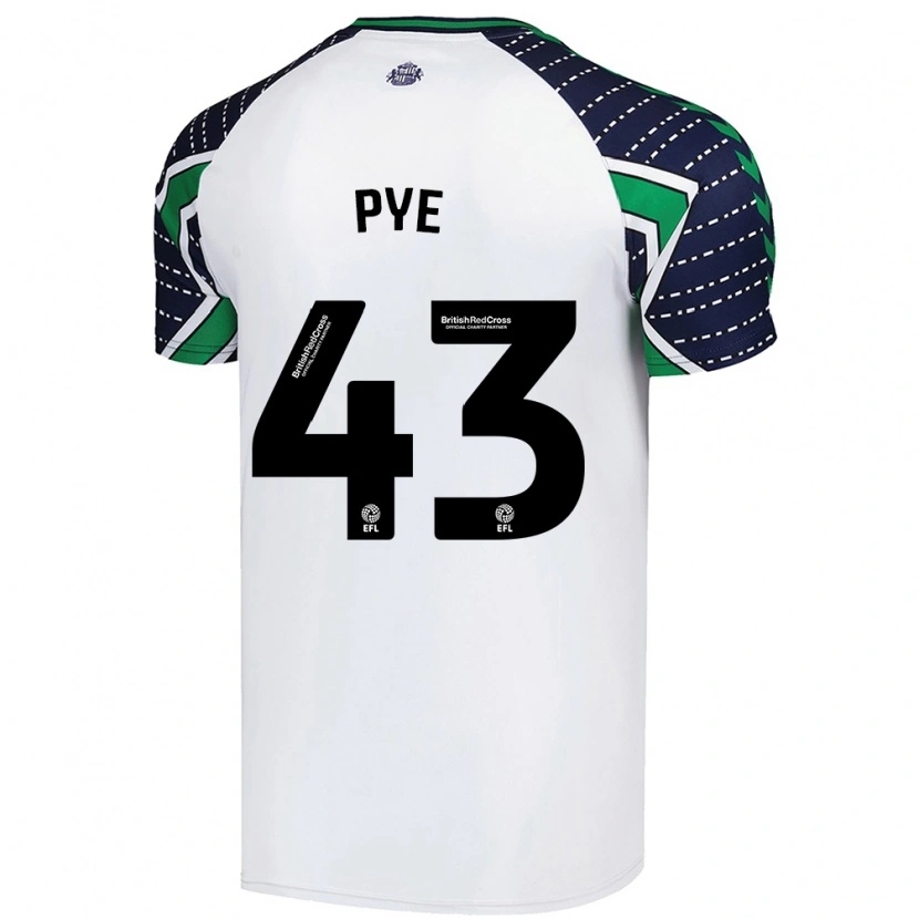 Danxen Män Connor Pye #43 Vit Bortatröja Matchtröjor 2024/25 Tröjor T-Tröja