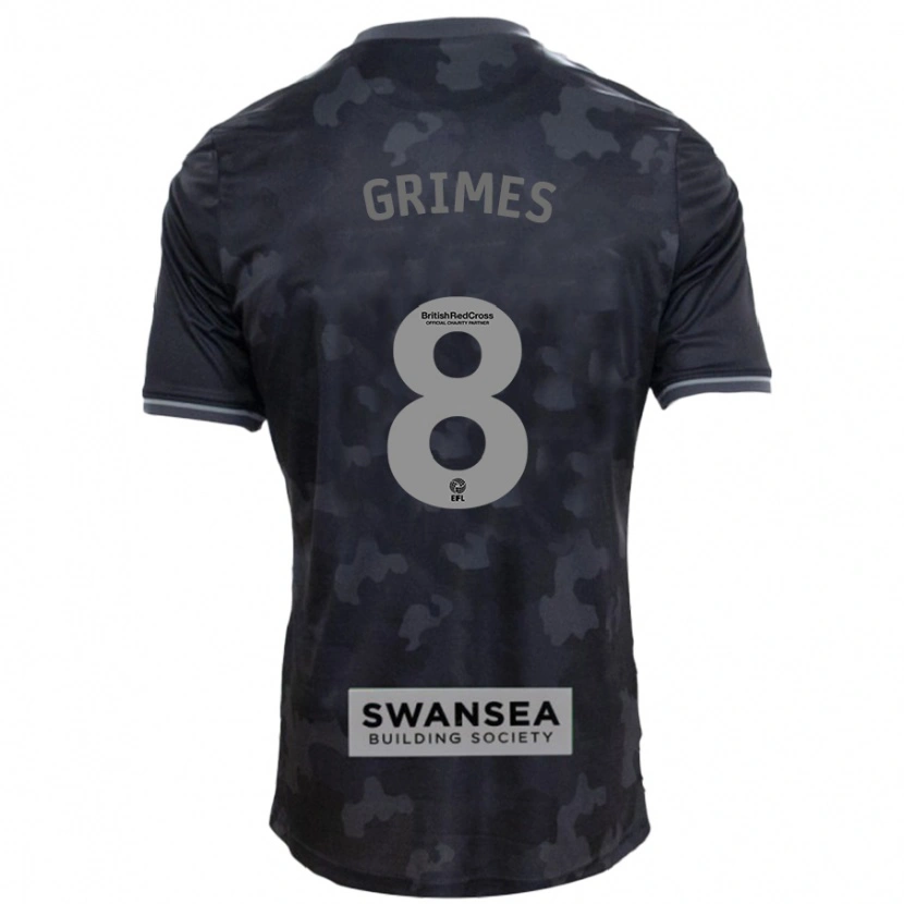 Danxen Män Matt Grimes #8 Svart Bortatröja Matchtröjor 2024/25 Tröjor T-Tröja