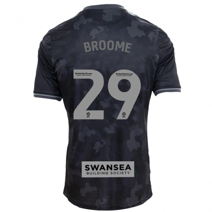Danxen Män Nathan Broome #29 Svart Bortatröja Matchtröjor 2024/25 Tröjor T-Tröja