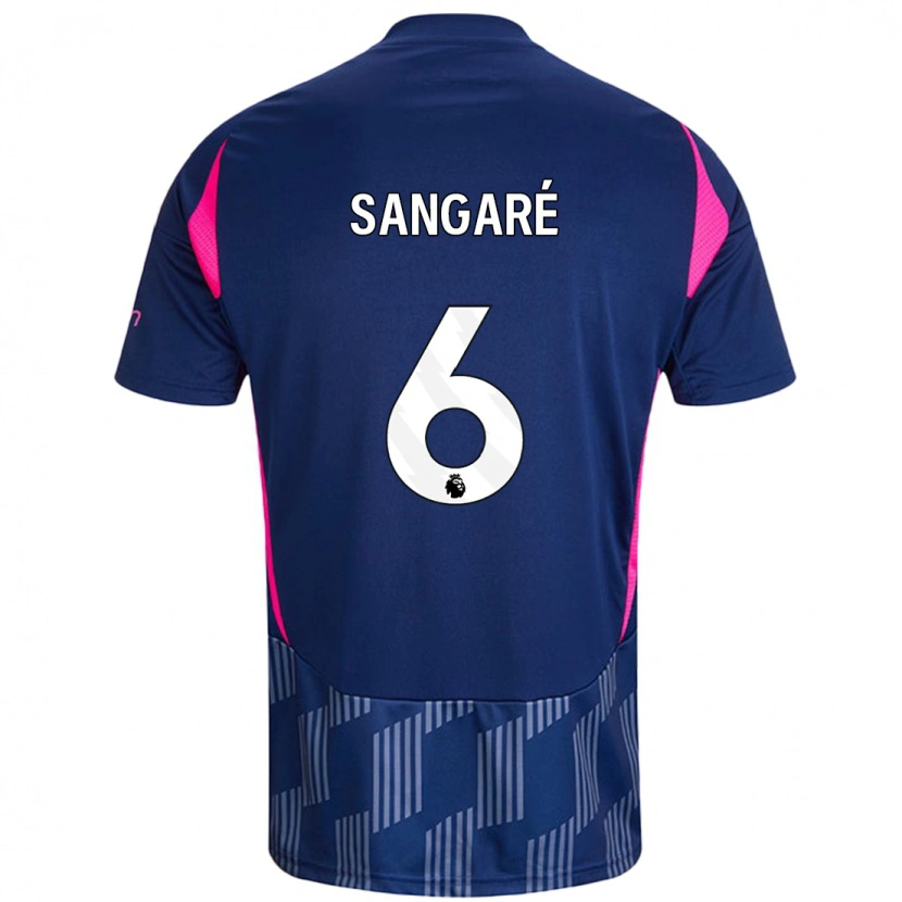Danxen Män Ibrahim Sangaré #6 Kungsblå Rosa Bortatröja Matchtröjor 2024/25 Tröjor T-Tröja