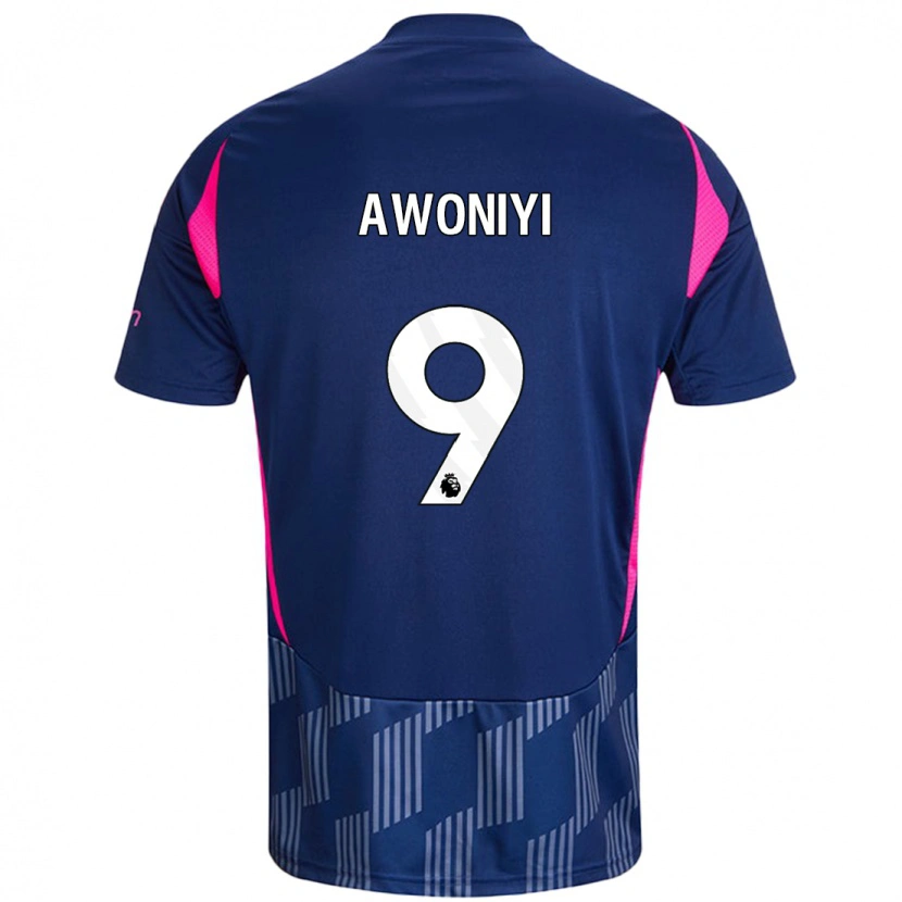 Danxen Män Taiwo Awoniyi #9 Kungsblå Rosa Bortatröja Matchtröjor 2024/25 Tröjor T-Tröja