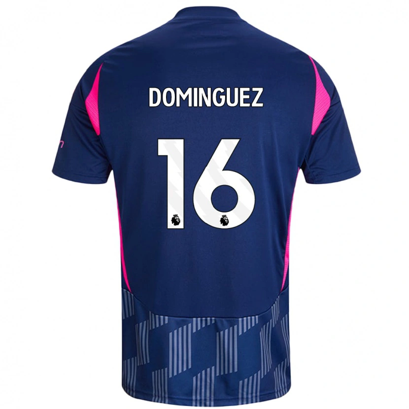 Danxen Män Nicolás Domínguez #16 Kungsblå Rosa Bortatröja Matchtröjor 2024/25 Tröjor T-Tröja