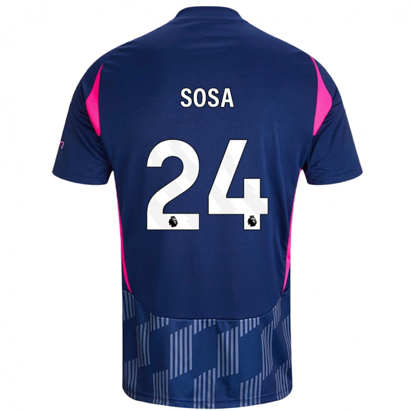 Danxen Män Ramón Sosa #24 Kungsblå Rosa Bortatröja Matchtröjor 2024/25 Tröjor T-Tröja