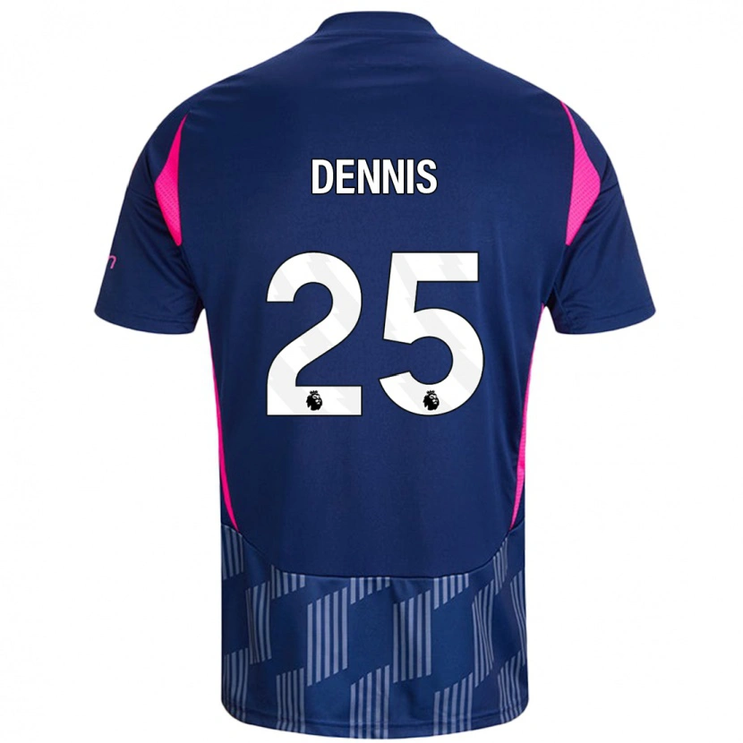 Danxen Män Emmanuel Dennis #25 Kungsblå Rosa Bortatröja Matchtröjor 2024/25 Tröjor T-Tröja