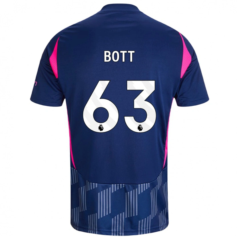 Danxen Män Aaron Bott #63 Kungsblå Rosa Bortatröja Matchtröjor 2024/25 Tröjor T-Tröja