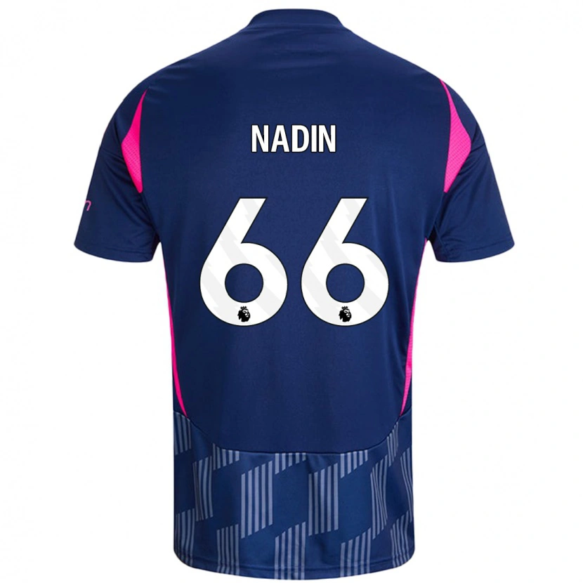 Danxen Män Jack Nadin #66 Kungsblå Rosa Bortatröja Matchtröjor 2024/25 Tröjor T-Tröja