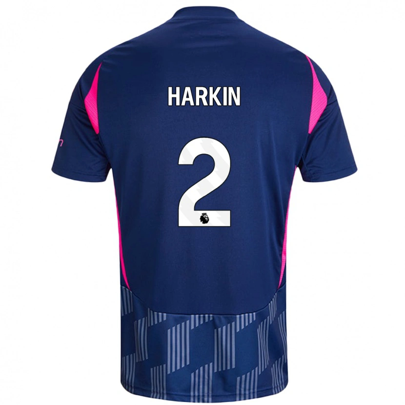 Danxen Män Lyndsey Harkin #2 Kungsblå Rosa Bortatröja Matchtröjor 2024/25 Tröjor T-Tröja