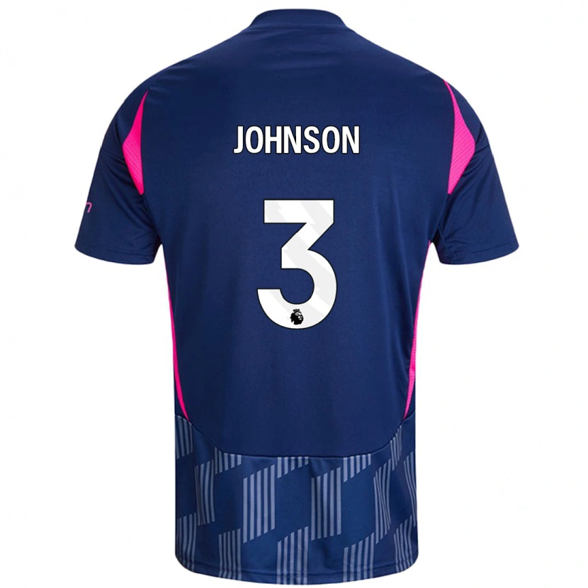 Danxen Män Nat Johnson #3 Kungsblå Rosa Bortatröja Matchtröjor 2024/25 Tröjor T-Tröja