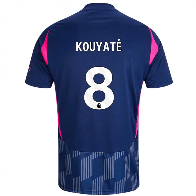 Danxen Män Cheikhou Kouyaté #8 Kungsblå Rosa Bortatröja Matchtröjor 2024/25 Tröjor T-Tröja