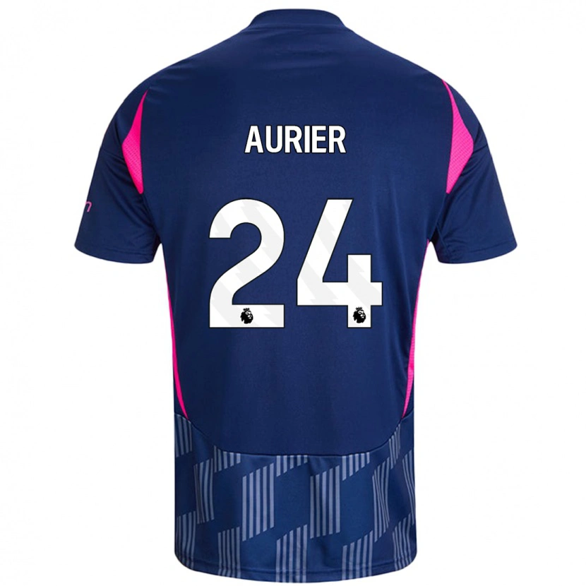 Danxen Män Serge Aurier #24 Kungsblå Rosa Bortatröja Matchtröjor 2024/25 Tröjor T-Tröja