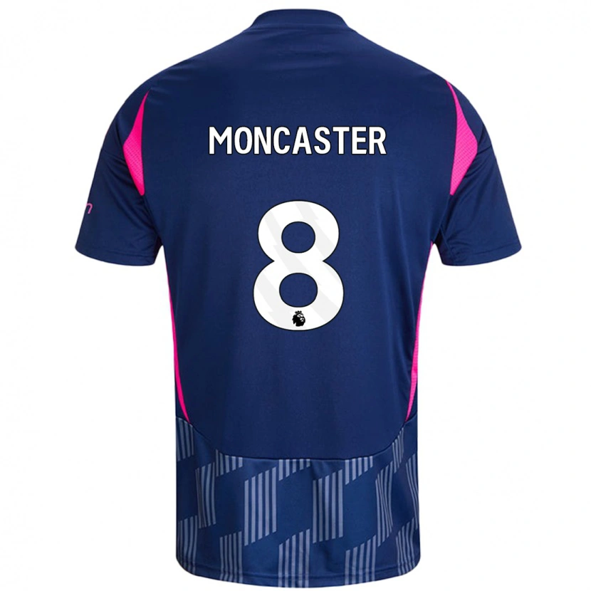 Danxen Män Mai Moncaster #8 Kungsblå Rosa Bortatröja Matchtröjor 2024/25 Tröjor T-Tröja