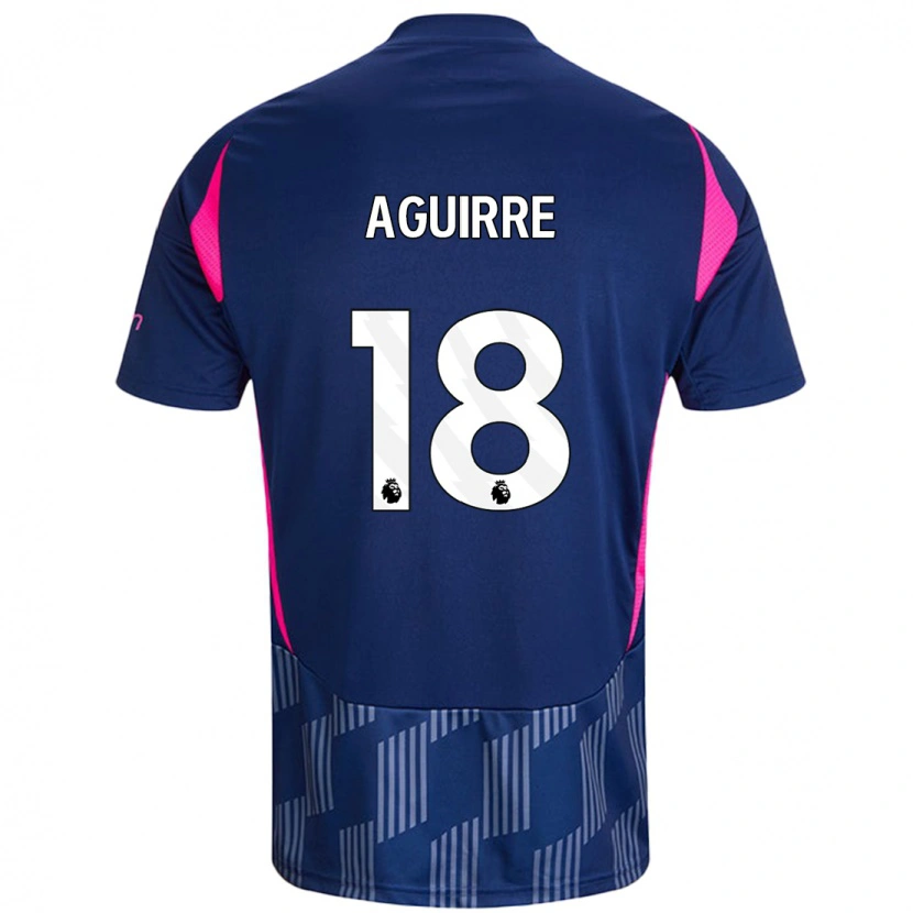 Danxen Män Aja Aguirre #18 Kungsblå Rosa Bortatröja Matchtröjor 2024/25 Tröjor T-Tröja