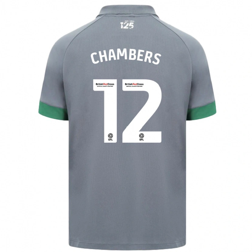 Danxen Män Calum Chambers #12 Mörkgrå Bortatröja Matchtröjor 2024/25 Tröjor T-Tröja